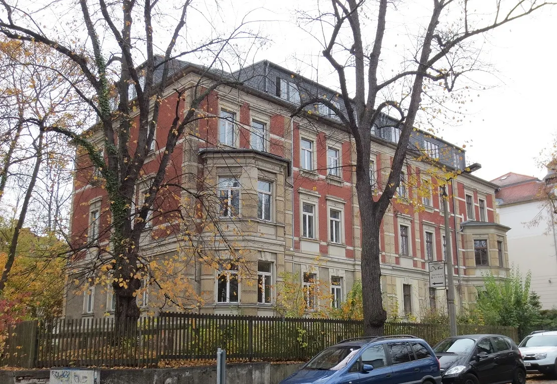 Denkmalgeschützte Jugendstilfassade in der Henriettenstraße auf dem Kaßberg